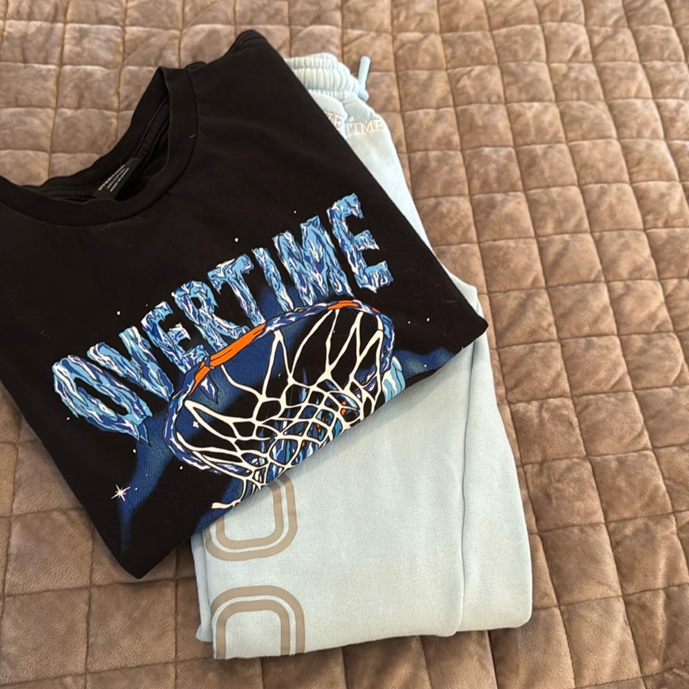 Overtime sweatpants and shirt